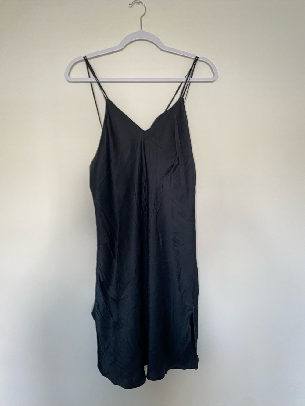 Vintage Morgan Taylor black 100% silk slip dress